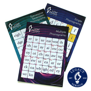 LEM Phonics Legacy: Pathway to Literacy: Set of 3 Phonogram Charts A3 size [Legacy]